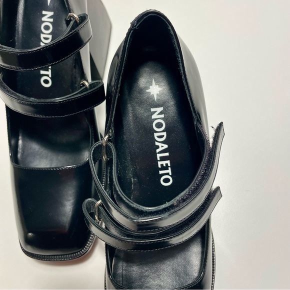NODALETO Bulla Babies Mary Jane Platform Heels | Black Gloss Leather | EU 38 - Picture 9 of 11